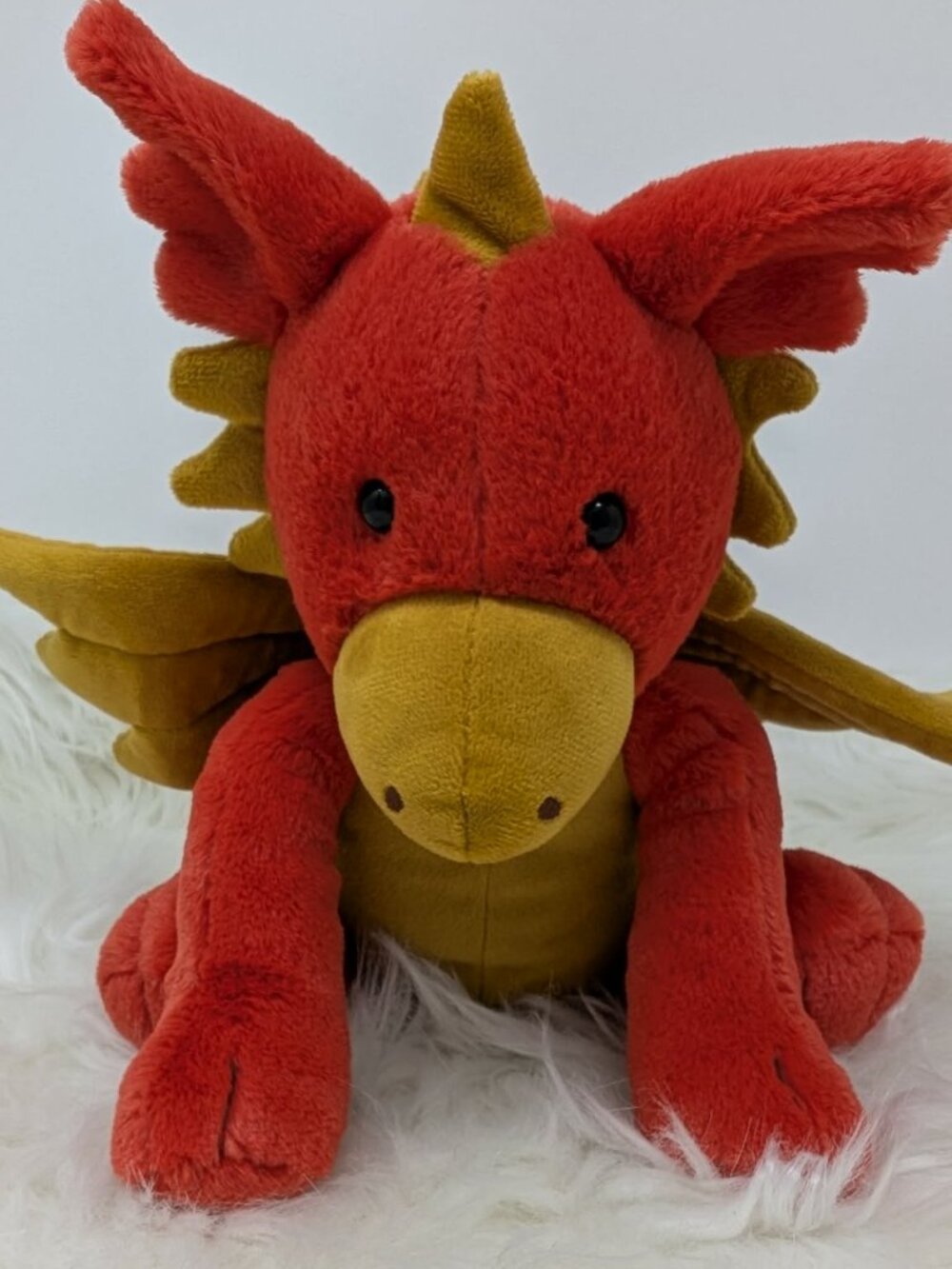 Jellycat Darvin Dragon 11" Stuffed Animal in Warm Red and Gold Soft Plush